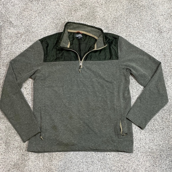 Eddie Bauer Men’s Pullover 1/4 Zip-Up Quilted Top Sweatshirt Size Medium